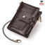 HUMERPAUL BP778 Short Leather Wallet RFID Tri - fold Double Zipper Coin Purse(Brown) - British D'sire