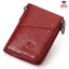 HUMERPAUL BP852 RFID Leather Anti - Theft Wallet Short Double Zipper Wallet(Red) - British D'sire