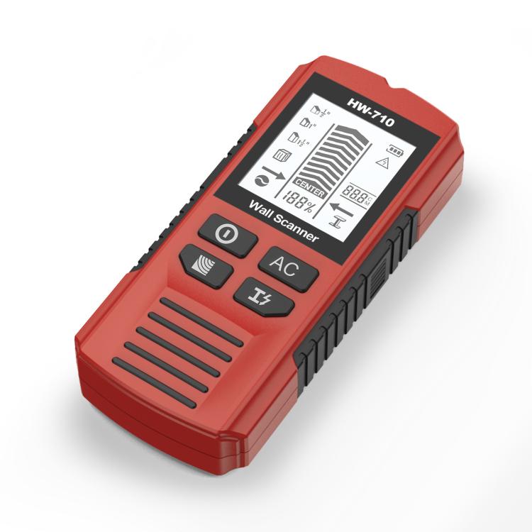 HW-710 5-in-1 Wall Scanner Metal Detector Stud Finder Measuring Instrument(Red) - British D'sire