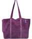 Italian Stylish Studded Suede Leather Soft Tote Shopper Swolit - Popolare - Oxblood - British D'sire