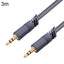 JINGHUA A240 3.5mm Male To Male Audio Cable Cell Phone Car Stereo Microphone Connection Wire, Size: 3m(Gray) - British D'sire