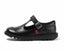 Kickers Junior's Kick T Vel Leather T Bar Shoes Black - Shoes - British D'sire