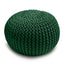 Knitted Pouffe Chunky Round Footstool Ottoman 100% Cotton - Green - British D'sire