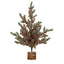 Large Frosted Winter Berry Tree On Wooden Block - Christmas Decor - British D'sire
