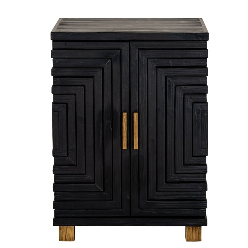 Lennox Black 2 Door Side Cupboard - Sideboards - British D'sire
