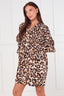 Leopard Print Button Front Blouse – One Size (8–14) - blouse - British D'sire