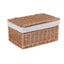 Light Steamed Cotton Lined Wicker Storage Basket - Storage Baskets - British D'sire