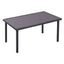 Livingandhome Rustic Rectangle Outdoor Wicker Table with Tempered Glass Tabletop 105*90cm - Garden Table - British D'sire