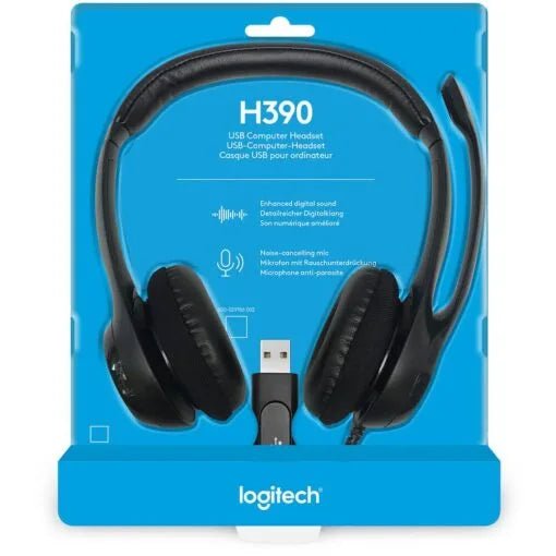 Logitech H390 USB Headset with Noise-Cancelling Mic (Black) - British D'sire