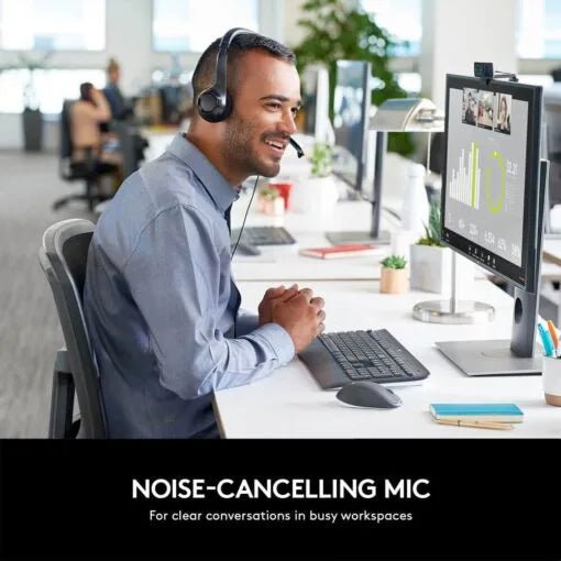 Logitech H390 USB Headset with Noise-Cancelling Mic (Black) - British D'sire