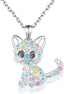 Luckimoli Cat Necklace for Girls Crystal Pendant Necklaces Cat Lover Gifts Jewelry Gifts for Girls Daughter Granddaughter Niece Birthday - Necklaces - British D'sire