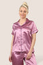 Luxe Satin Short Sleeve PJ Set – DUSKY PINK - Loungewear pjs - British D'sire