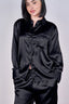 Luxury Satin Pyjama Set Black – Button Detail Sleeve & Pocket Trousers - Loungewear pjs - British D'sire
