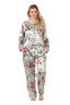Luxury Satin Watercolour Floral Pyjama Set – Long Sleeve, Button - Up & Pockets - Loungewear - British D'sire