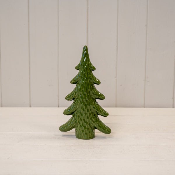 Medium Dimpled Green Ceramic Christmas Tree Ornament - Figurines - British D'sire