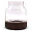 Medium Shaped Terrarium On Dark Tung Wood - Glass Terrariums - British D'sire