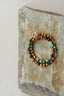 Mens Gold Tone African Turquoise Tigers Eye and Black Onyx Double Wrap Bracelet - Bracelets - British D'sire