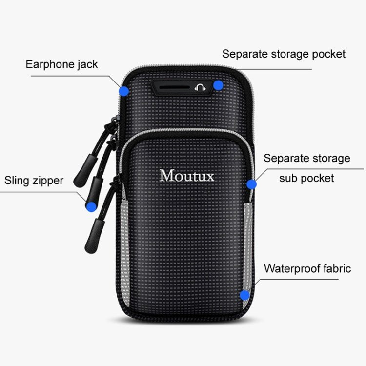 Moutux Outdoor Running Cell Phone Arm Bag Unisex Waterproof Sport Armband(Black) - British D'sire