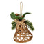 Natural Rattan Bell Decoration With Branches And Ribbon - Christmas Decor - British D'sire