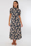 Navy Floral Maxi Dress – Short Sleeve - Dresses - British D'sire