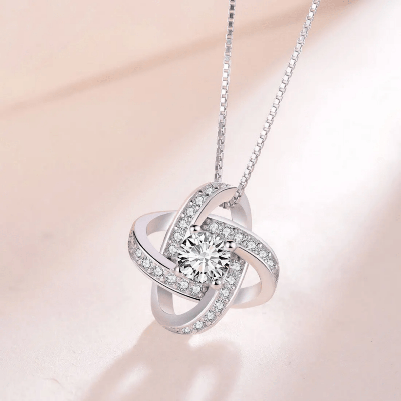 New arrivals real 925 sterling silver crystal clover necklaces pendant hot sales pure silver jewellery for women - Necklaces & Pendants - British D'sire