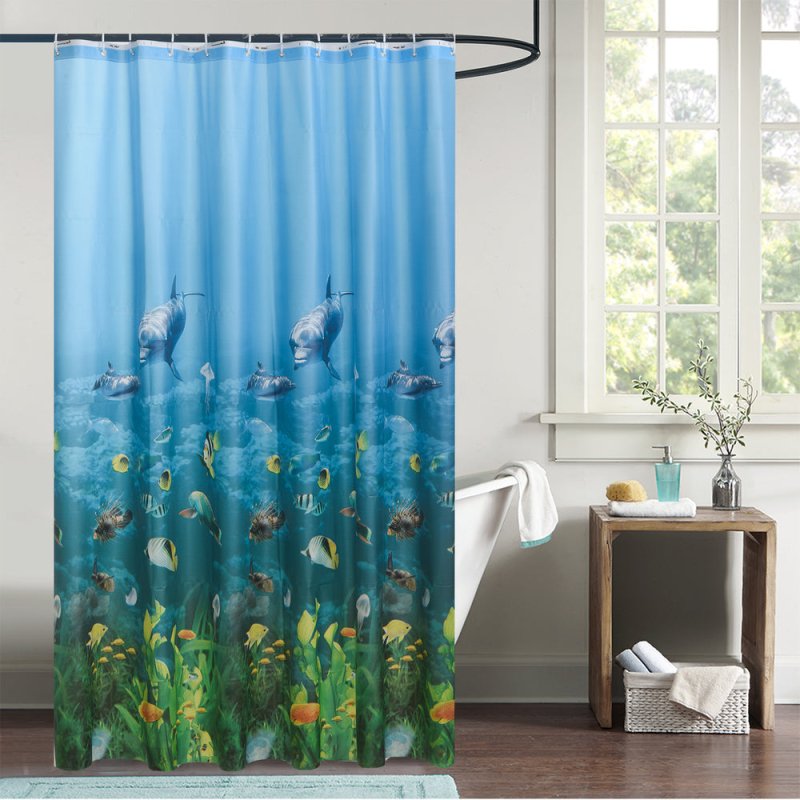 NEW MODERN DESIGN PEVA SHOWER BATHROOM CURTAIN WITH RING HOOKS 180 X