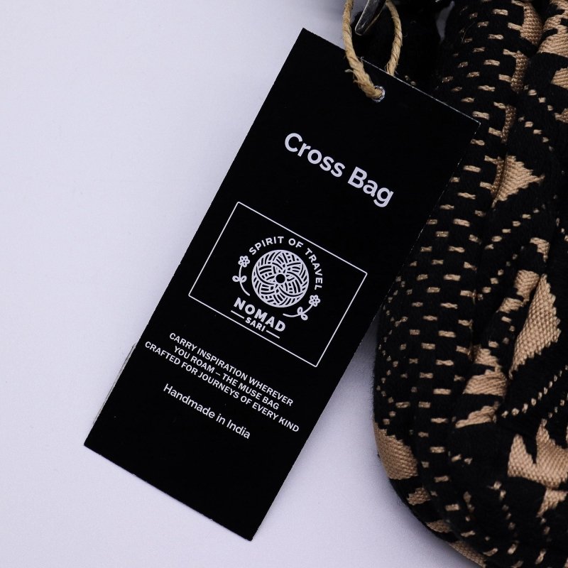 Nomad Sari Jacquard Natural Cross Bag - Desert Loom - Nomad Sari Jacquard Natural Bags - British D'sire