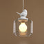 Nordic Modern Hanging Lamp Transparent Birdcage Glass Pendant Light LED E27 Ceiling Light Perfect for Kitchen Dining Room Bedroom (Wram White) - British D'sire