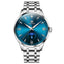 OLEVS 3646 Men Multifunctional Moon Phase Stone Waterproof Quartz Watch(Blue) - British D'sire