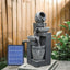 Outdoor Cascading LED Tiered Water Fountain Garden Solar Power Feature Statues - British D'sire