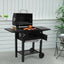 Outdoor Charcoal Grill with Side Tables, Black - Charcoal Grill - British D'sire
