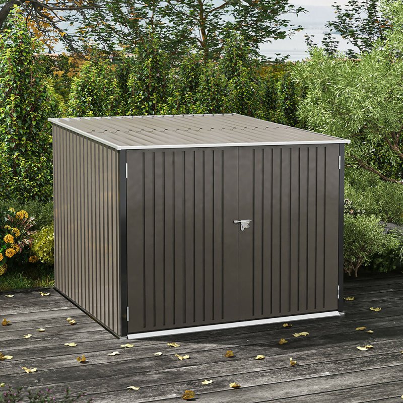 Outdoor Lockable Bike Storage Shed, Grey - Bicycle Storage Shed - British D'sire