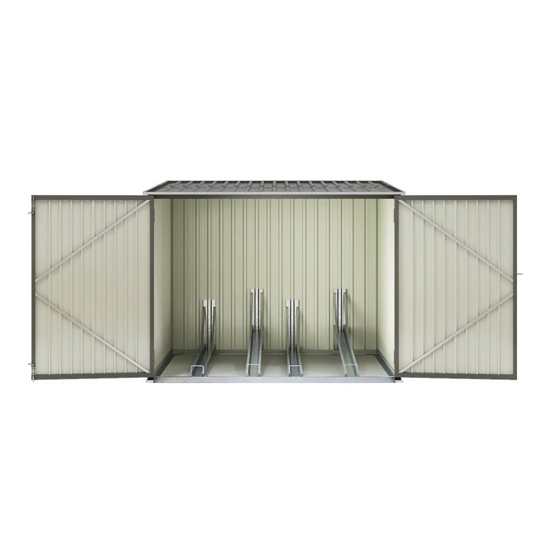 Outdoor Lockable Bike Storage Shed, Grey - Bicycle Storage Shed - British D'sire