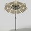 Outdoor Solar 24 LED Lights Patio Parasol w/ Crank, Beige - Parasol - British D'sire