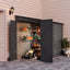 Outdoor Steel Garden Storage Shed, Charcoal Black - British D'sire