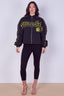 Oversized Slogan Zip-Up Racer Bomber Jacket - British D'sire