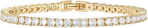 Infinity - Tennis Bracelet for Women (3mm) – 14K Gold Plated Cubic Zirconia Classic Affordable Fashion with a Modern Twist.