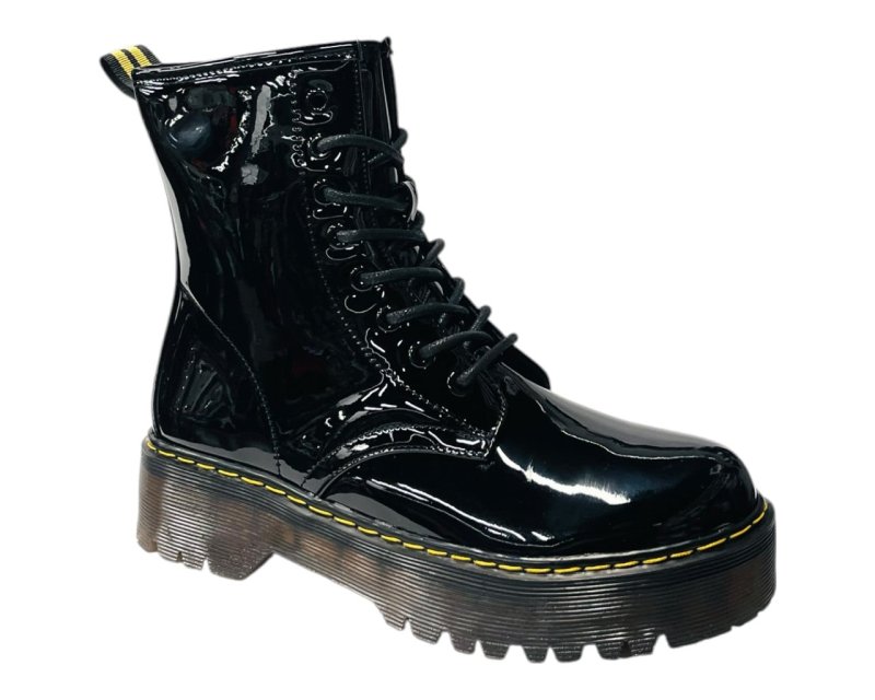 Platform Faux Leather Ankle Boots - Boots - British D'sire