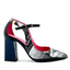 Pointure - Black Newsprint- Navy - Heel Shoe - British D'sire