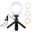 PULUZ 4.7 inch 12cm USB 3 Modes Dimmable LED Ring Vlogging Photography Video Lights + Pocket Tripod Mount Kit with Cold Shoe Tripod Ball Head(Black) - British D'sire