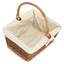Rectangular Unpeeled Willow Shopping Basket With White Lining - Shopping Baskets - British D'sire
