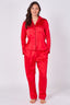 Red Long sleeve satin Pj set, elaina fashion Women's Red Silk Satin Pyjama Sleepwear Set Button Down Long Sleeves Wedding Loungewear Silk 2 Piece PJs Pant - Loungewear - British D'sire
