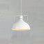 Retro Industrial Pendant Light Creative Single Head Iron Art Hanging Lamp E27 Bulb Perfect for Kitchen Dining Room Bedroom Living Room (Color:White Size: + Warm White) - British D'sire