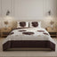 Reversible Floral Duvet Set Elegant Flower Stripe Pattern Bedding for Home Decor - Chocolate - Single - British D'sire