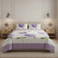 Reversible Floral Duvet Set Elegant Flower Stripe Pattern Bedding for Home Decor - Lilac - Single - British D'sire