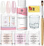 Saviland Acrylic Nail Kit - Acrylic Powder and Acrylic Liquid with Acrylic Nail Brush Set, 3 Colors Pink Nudes Clear Nail Acrylic Powder Set for Acrylic Nails Extension - Acrylic Powders - British D'sire