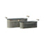 Set of Two Vintage Whitewashed Oval Zinc Troughs - Planter - British D'sire