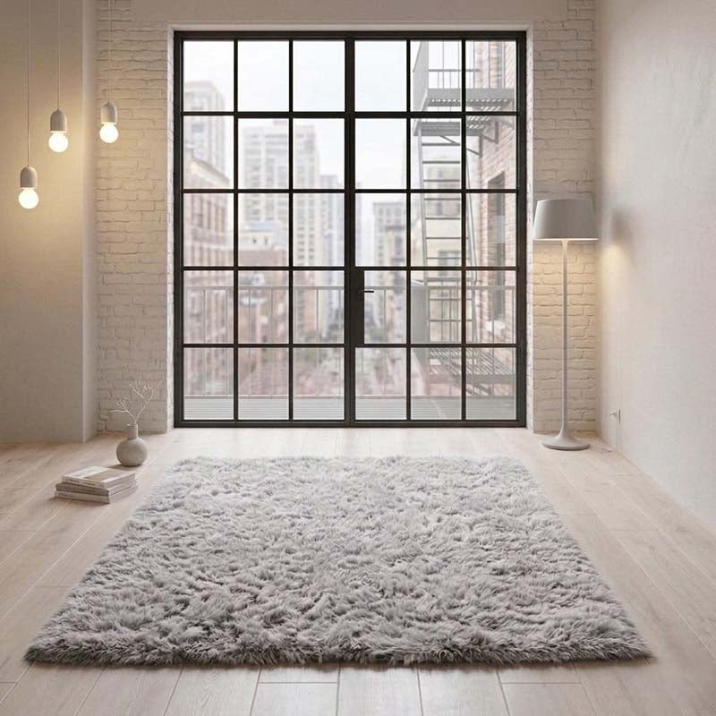 Shaggy Fluffy Rug Ultra Soft Plush Modern Floor Rug Non Slip Reverse - 80 x 150cm - Charcoal - British D'sire