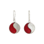 Sundari Jewellery Striking Mother of Pearl and Coral Combined Circle Earrings with Sterling Silver