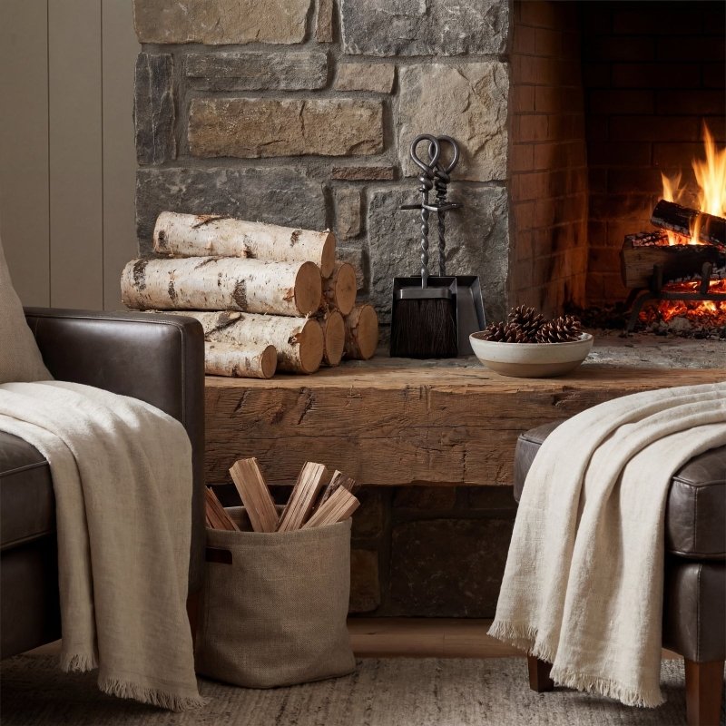 Silver Hearth Tidy Set With Hand Turned Loop Handle - Fireplace Accessories - British D'sire